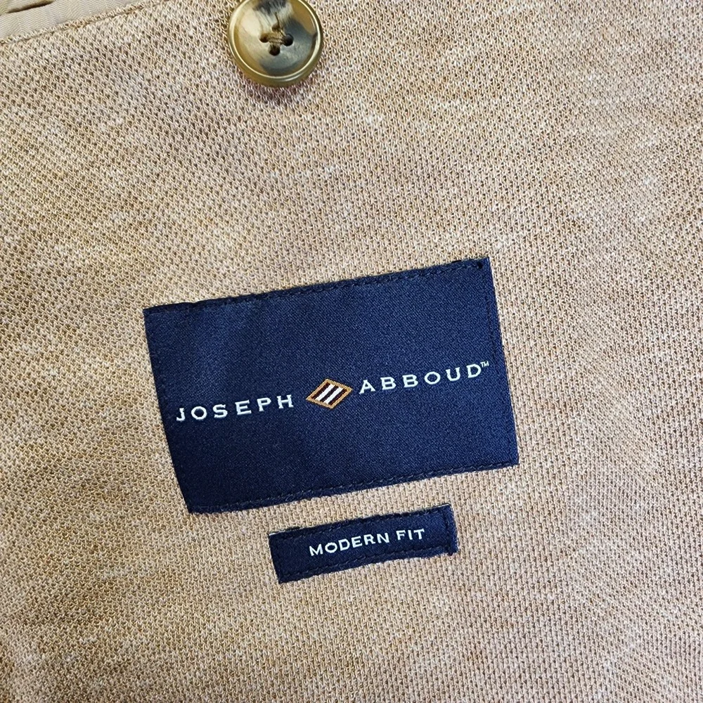 NEW Joseph Abboud Men S Modern Fit Blazer Cotton Blend Unconstructed Light Brown